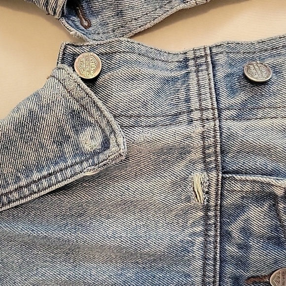 Harley Davidson Embroidered Blue Denim Jean Jacket Women's M - Picture 10 of 12